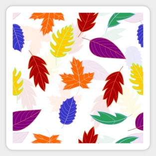 Leaves Pattern - Bold Colors with Pale Colors Behind Sticker